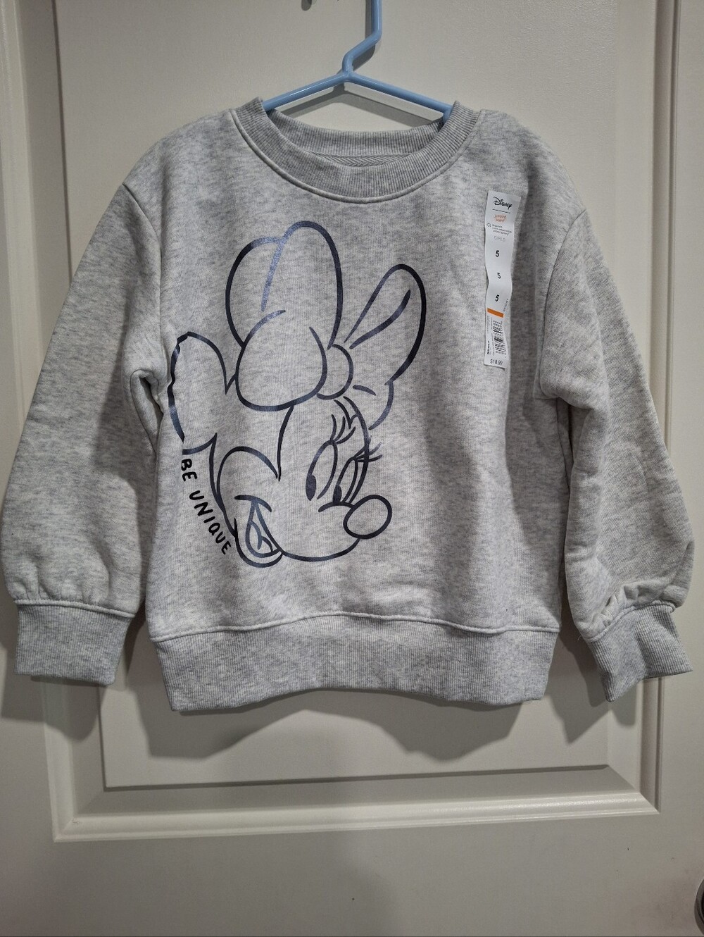 Disney Grey Minnie Mouse Sweatshirt with Navy Outline Size 5 Toddler NWT